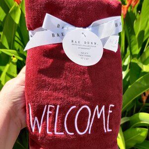 NWT - Rae Dunn “Welcome” Set of 2 Hand Towels